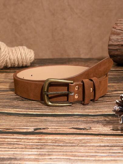 حزام خصر نسائي من القطيفة بلون القهوة، مناسب للجينز