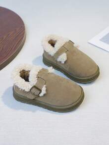 1 Pair Zhino Selected Winter New Girls Thick Sole Anti-Slip Waterproof Thermal Lined Warm Comfortable Snow Boots, Outdoor Casual Low-Top Boots