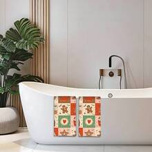 2/4 pièces Serviettes à vaisselle imprimées avec éléments de Noël, convenant comme cadeaux de Noël, décorations de Noël, serviettes microfibre modernes super absorbantes pour la cuisine, la cuisson, la vaisselle, le nettoyage, les serviettes de toilette, les torchons à thé, douces et très absorbantes, décoration de cuisine, cadeaux pour les voisins, les mères, les anniversaires, les pendaisons de crémaillère pour les amis, les essentiels de cuisine, les nécessités quotidiennes