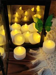 6/12/24 PCS Flameless Candle Lights With Timer/Remote Control, LED Tea Lights, Electric LED Candles, 3D Flickering Flame Candles, Long Burning Time, Wishing Candles, Suitable For Seasonal, Proposal, Party, Halloween, Christmas, Living Room, Party Decor, [Energy Efficiency Class A++] - 暖白光 - 查看 6