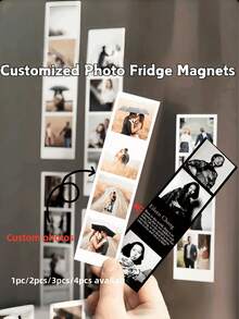 1/3/5 Piezas, Imán de nevera personalizado con foto en negro/blanco, adecuado para decoración de refrigerador, decoración de pared, decoración navideña, se puede usar como regalo de vacaciones para familiares y amigos