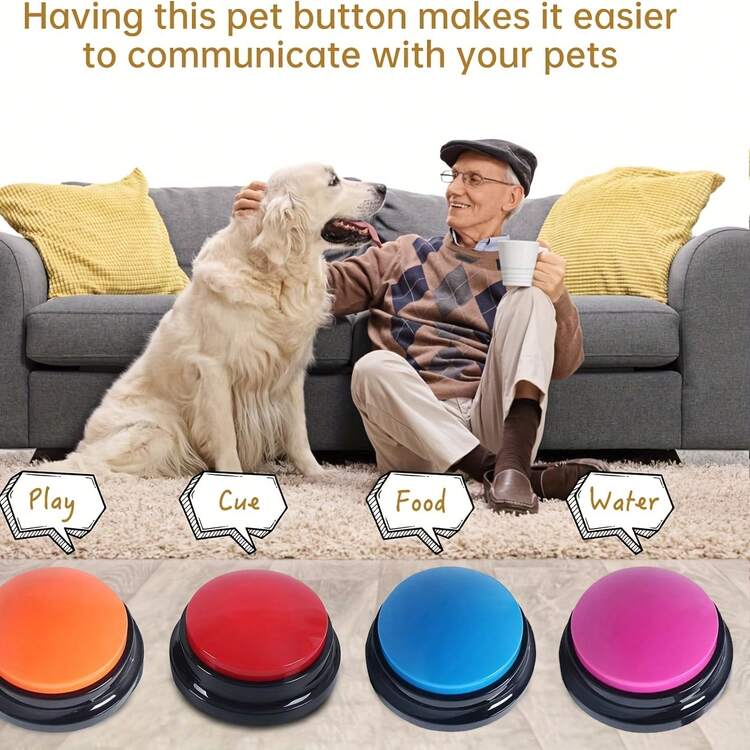 8pcs/Set Dog Voice Recording Buttons, 8 Colors, 30s Recording Time, Pet Training Sound Maker Buzzer - Multicolor - View 5