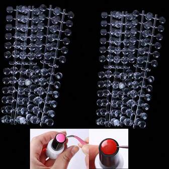 120pcs Round Nail Art Display Tips - Natural Color Nail Art Display Chart Nail Salon Colored Nail Tips Display Tool Nail Polish Training Practice Display Stickers