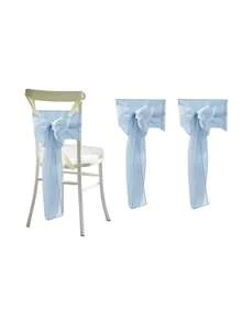 2件/4件/6件/10件粉色薄纱蝴蝶结椅套，轻盈白色面料户外婚礼椅装饰，适用于婚礼、生日派对椅装饰，米色、白色、秋季装饰、房间装饰、返校季、学校用品