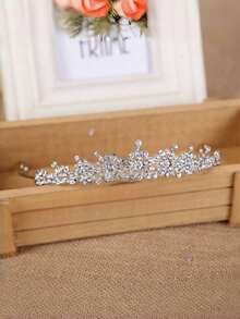 1 件女孩多色金属水钻花冠发箍