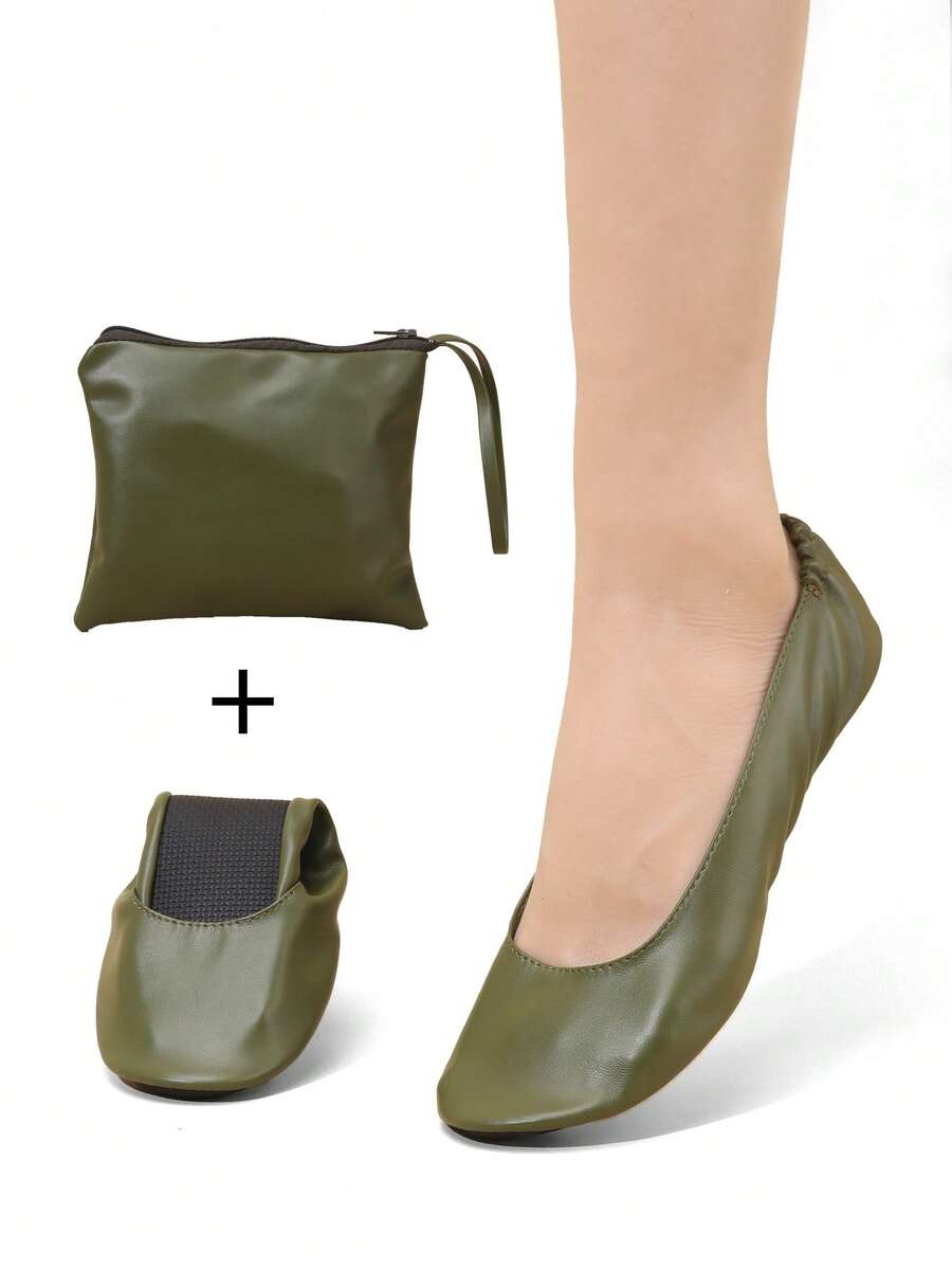 Pantoufles légères, élégantes et confortables pour femmes, avec une sensation de pieds nus. Polyvalentes, pliables pour l'intérieur/la maison, avec un sac de transport. Convient pour l'automne/l'hiver