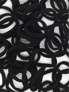 50pcs/ Girls' Basic High Elasticity Hair Ties For Ponytail, Hairstyle (Assorted Colors) Casual Women's Solid Casual Headband, Business Trip Bathroom Hair Washing Rope Headband, Black Headband, High Elasticity Rubber Band