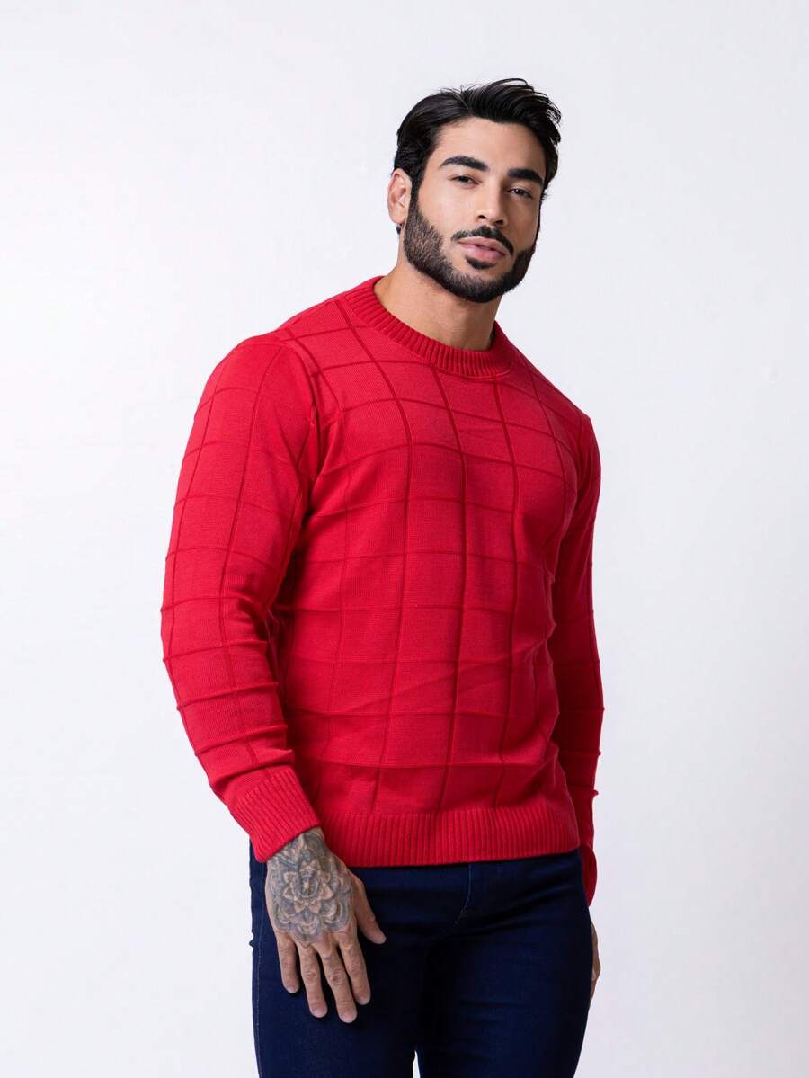 TRICOT DE LUXO Sueter tricot blusa masculino basic chique mais grosso pullover outono inverno envio imediato dia dos pais