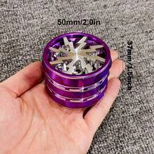 2.5英寸63毫米金属闪光草药研磨机大型手动磨机铝合金研钵4层粉碎机金属杵烟草草研磨机香烟雪茄工具吸烟配件礼物 - 2.5inch - 查看 9