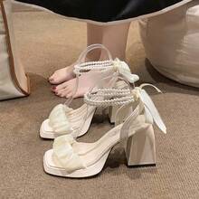 Women Heeled Sandals - Beige - View 3