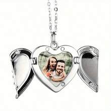 [Personalisiert] Personalisierte Foto-bedruckter Engelsflügel Herz Anhänger Halskette, eingravierter Name, Valentinstag Geschenk, Schmuck Erinnerungsgeschenk für beste Freunde und Familie, multifunktional, dekorativ, wiederverwendbar, exquisit, stilvolle, hochwertige, farbige, moderne, individuelle, personalisierte, einzigartige, ideale Geschenke für ihn - Verschiedenfarbig - Übersicht 8