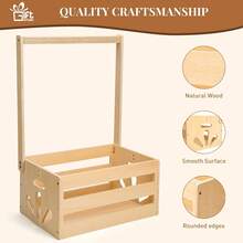 1pcs  Wooden Baby Shower Crate Closet, Baby Storage Crate With Handle, Basket For Baby Shower Gifts, Welcome Gift Basket For Newborn Boys Girls, Pregnancy Gifts For New Parents(Includes 5 Wooden Hangers) - Màu tự nhiên - Xem 4