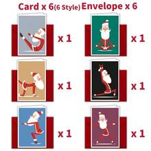 12 بطاقة تهنئة عيد الميلاد مع مغلفات، بطاقات سانتا كلوز الجميلة، هدايا عيد الميلاد، مناسبة لتقديمها لأفراد العائلة والأصدقاء والزملاء كهدايا عيد الميلاد