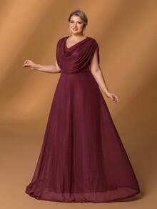 Faeriesty Mosy Plus Women' Draped Collar Sleeveless Formal Party Dress&Mother Of The Bride Dresses