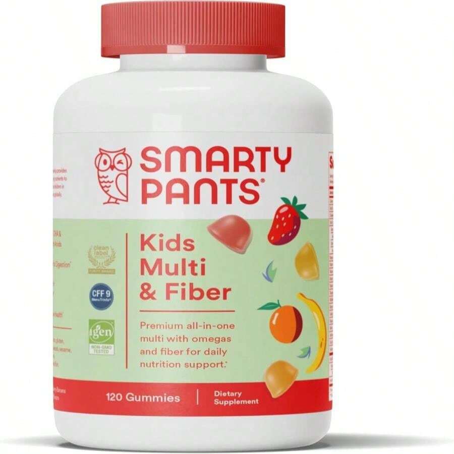 SmartyPants Kids Multivitamin Gummies And Fiber Supplement: Vitamin D3, C, Vitamin B12, B6, A, Zinc, Biotin, Inositol, Fiber Gummies, Three Fruit Flavors, 120 Count (30 Day Supply) - Flavor Name B - View 1