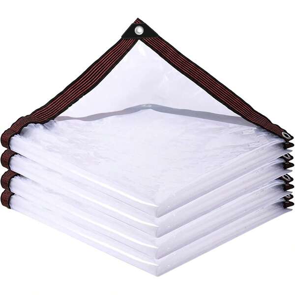 Tela transparente impermeable con junta, tela impermeable de PVC vinilo resistente, tela transparente impermeable grande (pequeña) adecuada para exteriores/camping/plantas/jardín/caja de para gatos