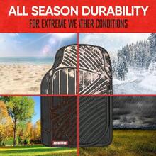 FlexTough Performance All Weather Rubber Car Floor Mats - 3 Piece Floor Mats Automotive Liners Truck SUV, Heavy - Duty Waterproof Black - 黑色+墊子 - 查看 3