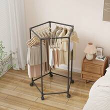 1pc 6-Tier Hexagon Clothes Drying Rack - Thickened Iron Frame, Floor Standing Double Layer Garment Rack, Suitable For Bedroom, Dorm And Balcony, Can Hold Multiple Clothing Items, Commercial Clothing Display Rack, Household Laundry Storage, Convenient Drying Rack - Multicolor - View 14