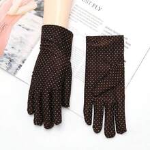 1 Pair Women's Thin Driving Gloves For Spring, Summer, Autumn, UV Protection, Elastic Lace Decor, Suitable For Outdoor Decoration