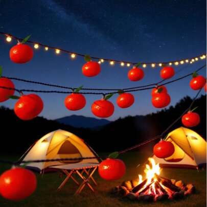 Pomarańczowe lampki LED, kreatywne migające oświetlenie zewnętrzne, dekoracyjne, idealne na święta, do ogrodu, na trawnik i patio