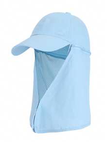 Gorra de béisbol con chal desmontable para hombres, sombrero de protección solar transpirable para exteriores con chal para el verano, pesca