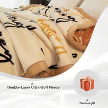 WERVITY Fleece Blanket King Size, Bed Blanket -  Single Ply, Soft And Warm, Thick Raschel Printed Blanket For Autumn,Winter,Bed,Home - nâu và trắng - Xem 4