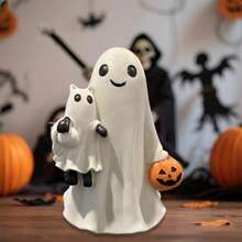 Halloween Ghost Walking Dog Statue Cute Ghost Figurine Holiday Table Centerpieces For Home