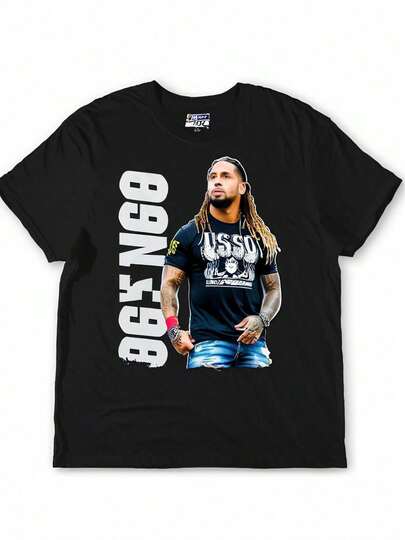 1pc Camiseta Casual de Hombre con Estampado Gráfico - 220gsm de Peso Pesado, Cuello Redondo, Lavable a Máquina, Camiseta Negra de Color Sólido con Diseño de 'B8S' y Tatuaje para Atuendo Casual, Ajuste Relajado, Camiseta de Declaración, Tela Duradera, Top Estiloso, Jóvenes Adultos, Estilo de Ropa Urbana, Moda Urbana, Camiseta de Alta Calidad, Camiseta Impresa, Ropa para Adultos