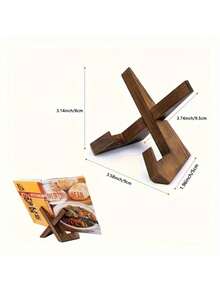 手工木制食谱书架 - 现代厨房和家居装饰，光滑的表面，坚固的食谱架，适用于台面、桌面、餐桌 - 烹饪爱好者的理想圣诞礼物，优雅的设计，耐用的木材，美食礼物