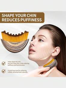 Lymphatic Contour Face Brush,Contour Face Brush For Lymphatic Drainage,Dry Lymphatic Drainage Massager,Ergonomically Designed To Fit The Skin Precisely,Foundation Brush,Concealer Brush,Blush Brush,Contour Brush,Blush Brush,Bronzer Brush,Powder Brush,Foundation Brush,Blush Brush - Brown - View 5