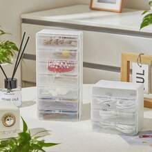 1PC Data Cable Storage Box Set, Utility Drawer Storage, Household Multi-Functional Grid Card Nail Art Organizer Box, Suitable For Bedroom, Living Room, Bathroom Data Cable, Beauty Storage And Organization, National Day Must-Have Goods, Portable Storage Box - Multicolor - View 4