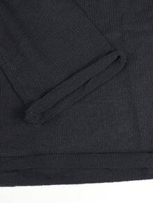 Gray Hollow-Out Long Sleeve Sweater For Women, Spring/Summer Top - Dark Grey - View 7