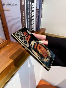 1 pieza Funda de teléfono con patrón de calabaza negra electrochapada 6D de TPU a prueba de golpes compatible con Interesting Phone Case/Galaxy Phone Case/Redmi Phone Case/OPPO Case/Galaxy A05 Case/Galaxy A54 5G Case/Galaxy A52/A52s 5G Case/Galaxy S21 FE 5G Case/Galaxy S23 Ultra Case/Galaxy S24 Ultra 5G Case/ Poco X5 Pro Case