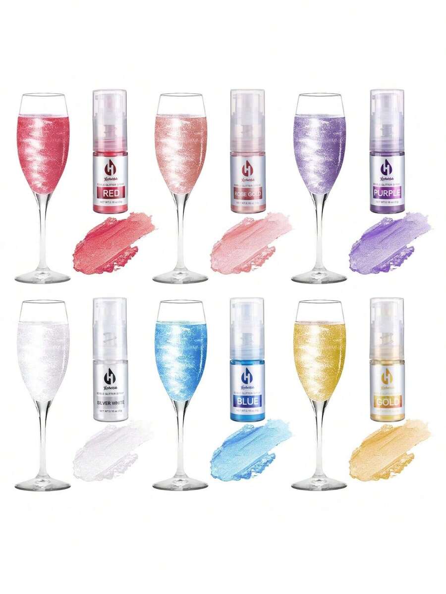 Edible Glitter Spray - 5g Edible Luster Dust Metallic Glitter For Drinks, Cake Decorating, Baking - Edible Food Coloring Powder Shimmer Glitter For Cocktail, Icing, Candy - Multicolor - View 1