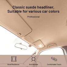 Suede Auto Headliner Fabric 98 L* 60 With Foam Backing - Black Interior Material CarTruckSUVRV Roof, Tube Packaging - Home Repair Headliner Material - Beige + 96"L*60"W - View 6