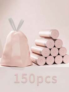 100 Pink Garbage Bags, Strong And Lightweight Disposable Kitchen Garbage Bags, Made Of Durable Plastic, Suitable For Kitchen, Bathroom, Household, Household Items, Etc. Home Christmas Decorations, Christmas Gifts, School Supplies, Bookshelf Decorations - Pink - View 3