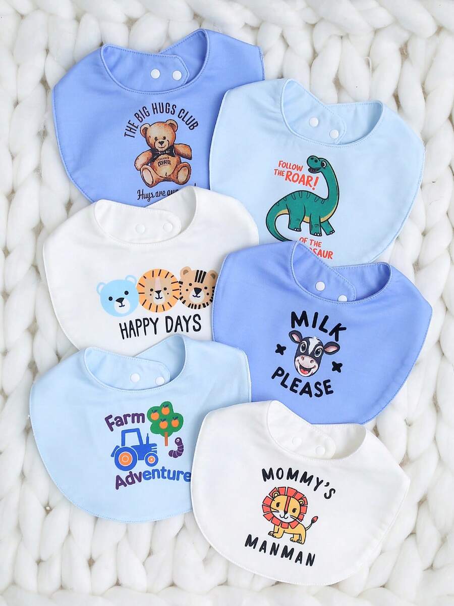 momscare 3pcs/Set Cute Animal Print Baby Bibs