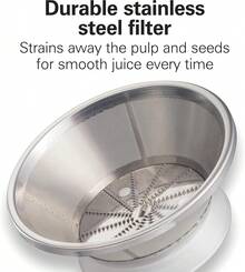 Extractor de jugo HealthSmart compacto de  400 Watts de potencia, extractor centrífugo de 2.4 pulgadas para frutas y verduras, fácil de limpiar, última , color negro (67500) - Tipo de Enchufe A USA (110-127V) - Ver 6