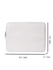 Capa organizadora minimalista de luxo com textura de crocodilo para notebook e tablet, em vários tamanhos. Capa protetora para laptop, bolsa para computador, resistente à água, ideal para viagens. - Branco - Ver 9