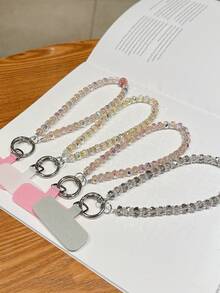 Correa de muñeca desmontable de cristal de lujo y alta gama, funda de teléfono, llavero de coche, colgante de bolso