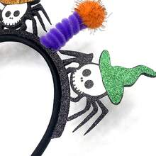 Halloween Spider Headband Spooky Skull Spider Hair Hoop Party Headpiece Costume Accessory For Adults - Multicolor - View 3