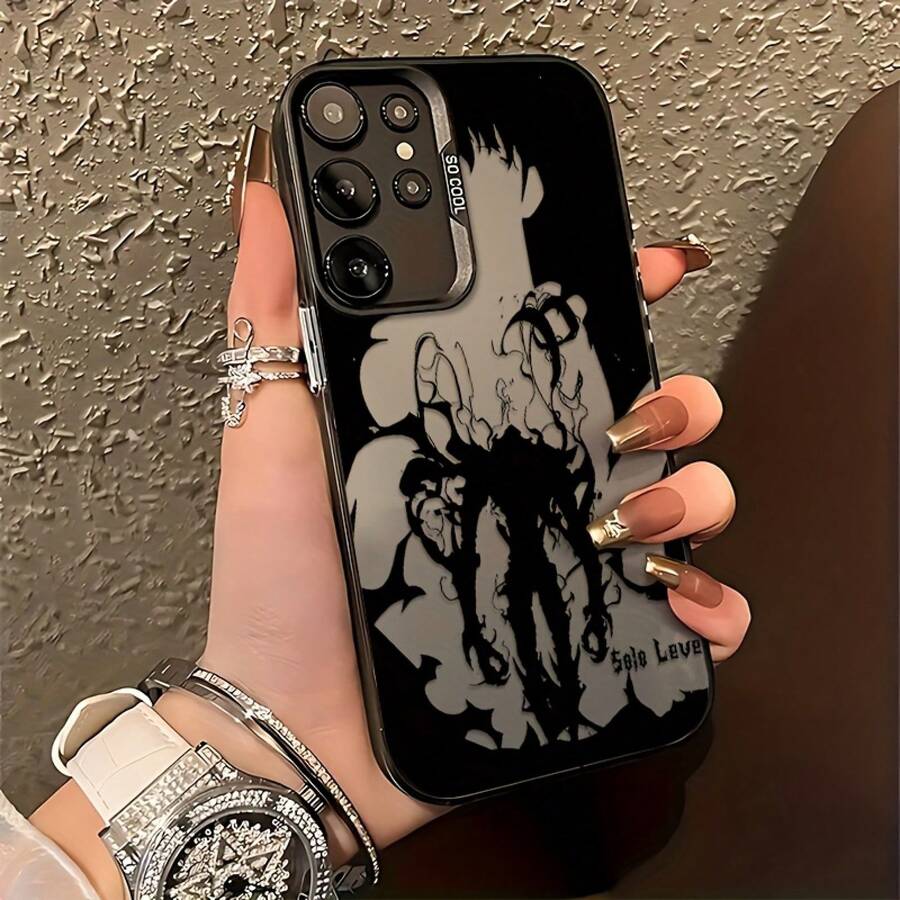 Fundas Populares de Anime paraóviles Solos para S25 S24 S23 S22 S21 S20 FE Ultra Plus 4G 5G, Cubierta Trasera Anticaída y Mate17 17promax - Negro - Ver 1