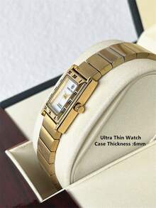 Pablo Raez 1 件奢华梦幻女士手表夏季配饰女士手表复古矩形银饰不褪色原创迷人礼服手表 18K 金不锈钢表带 IPS 方形罗马数字表壳优雅顶级全新 AAA 设计石英复古女士手表