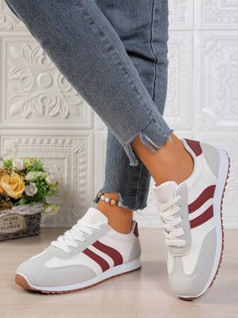 Women's Flat Shoes, Running Shoes, Breathable And Versatile Casual Shoes, Fashionable Outdoor Women's Casual Shoes, Women's Shoes, Round-Toe Low-Top Outdoor Sports Shoes, Fashionable Sports Shoes