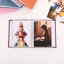 1 album foto cu copertă de in, 6 buc., 72 de buzunare, design glisant pentru protejarea fotografiilor