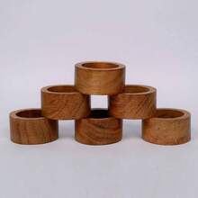 Handmade Acacia Wood Napkin Ring Set Of 12 Dining, Anniversary, Birthday, Napkin Ring Home And Kitchen Dcor - Brown - View 4