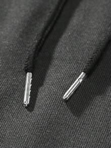 Sudadera Casual de Otoño Invierno para Hombre - Impresión de Brújula del Universo Geométrico Verde Oscuro, Sudadera Holgada, Diseño de Cordón, Cuidado de Lavado a Mano, Moda de , Costura de Alta Calidad, Estilo Urbano, Esencial de Otoño - Negro - Ver 2