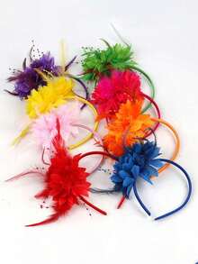 Diademas con plumas y flores, accesorios para el cabello para fiestas, reuniones, fiestas de té, banquetes de boda, Año Nuevo retro