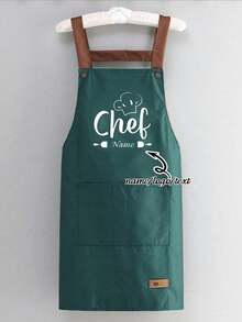 1pc Custom Apron For Dad Father Men Women Custom Text Logo Chef Cooking Kitchen Apron Personalized Kitchen Waterproof Apron Custom Logo Name Chef Cooking Apron Perfect For Mom Husband Girlfriend Boyfriend Father's Day Valentine's Day Mother's Day Birthday Anniversary Graduation Wedding Love Unique