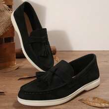 软底舒适一脚蹬乐福鞋平底鞋，新款女士休闲鞋 - 黑色 - 查看 13